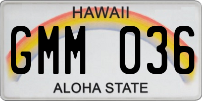 HI license plate GMM036