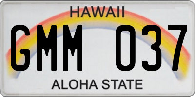 HI license plate GMM037