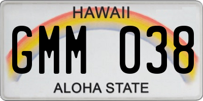 HI license plate GMM038