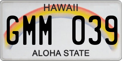 HI license plate GMM039