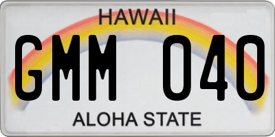 HI license plate GMM040