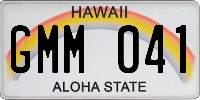 HI license plate GMM041