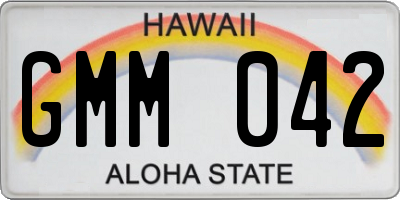 HI license plate GMM042