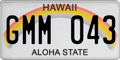 HI license plate GMM043
