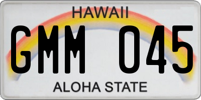 HI license plate GMM045