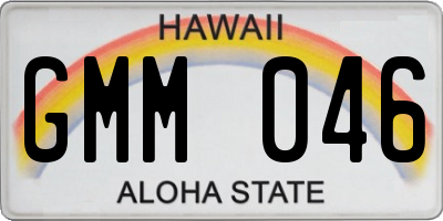 HI license plate GMM046