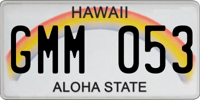HI license plate GMM053