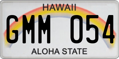 HI license plate GMM054
