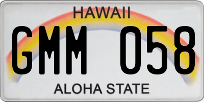 HI license plate GMM058