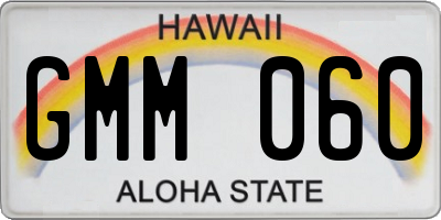 HI license plate GMM060