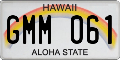 HI license plate GMM061