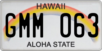 HI license plate GMM063