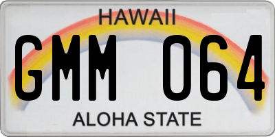 HI license plate GMM064