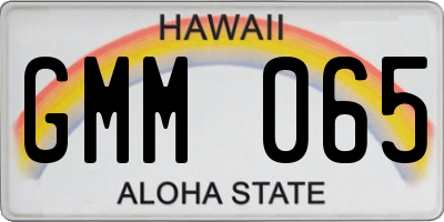 HI license plate GMM065