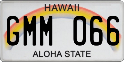 HI license plate GMM066
