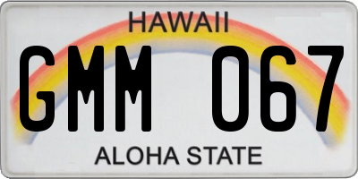 HI license plate GMM067