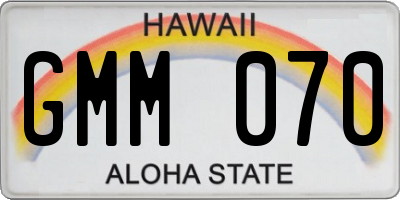 HI license plate GMM070