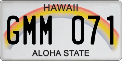 HI license plate GMM071