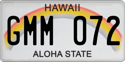 HI license plate GMM072