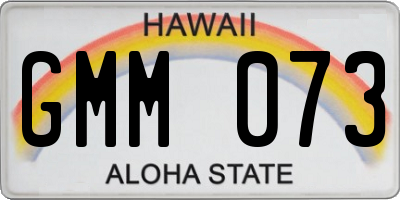 HI license plate GMM073