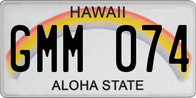 HI license plate GMM074
