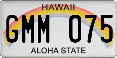 HI license plate GMM075