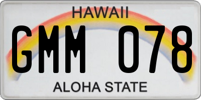HI license plate GMM078