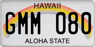 HI license plate GMM080
