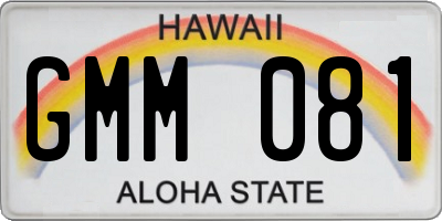 HI license plate GMM081