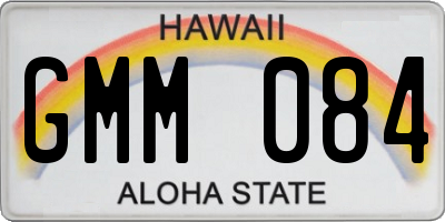 HI license plate GMM084