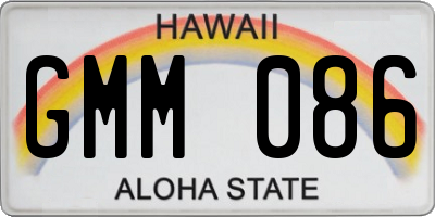 HI license plate GMM086