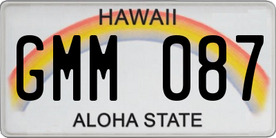 HI license plate GMM087