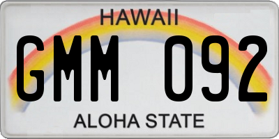 HI license plate GMM092