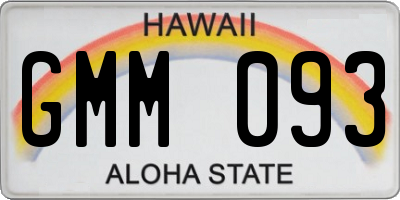 HI license plate GMM093