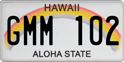 HI license plate GMM102