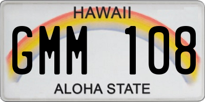 HI license plate GMM108