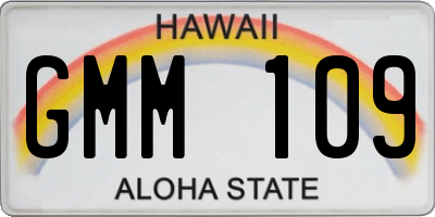 HI license plate GMM109
