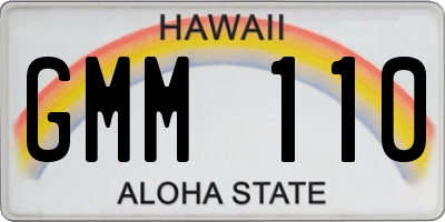 HI license plate GMM110