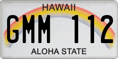 HI license plate GMM112