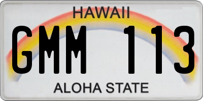 HI license plate GMM113