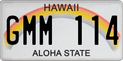 HI license plate GMM114