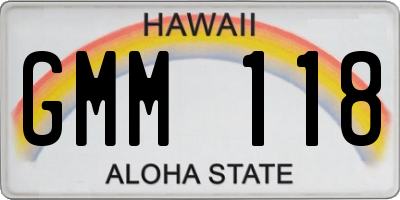 HI license plate GMM118