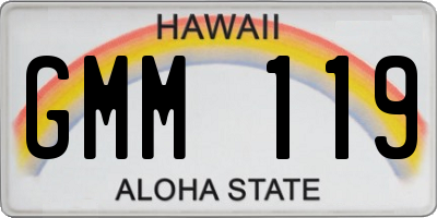HI license plate GMM119