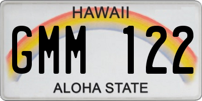HI license plate GMM122