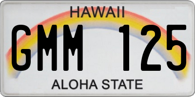 HI license plate GMM125
