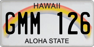 HI license plate GMM126