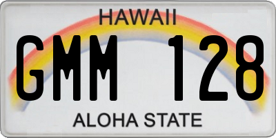 HI license plate GMM128