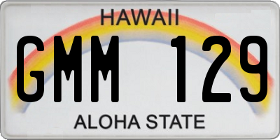 HI license plate GMM129