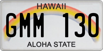 HI license plate GMM130