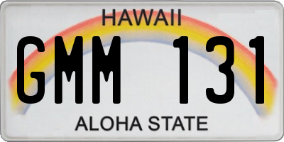 HI license plate GMM131